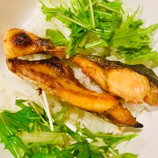鮭&水菜丼